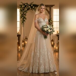 Essense Of Australia Wedding Gown Sparkle Lace Sample